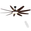 YUHAO 71" Integrated LED Lighting Ceiling Fan with 9 Wood Grain Blade