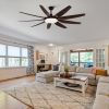 YUHAO 71" Integrated LED Lighting Ceiling Fan with 9 Wood Grain Blade