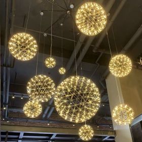 Spark Ball Restaurant Full Sky Star Chandelier (Option: Gold white light-20cm 18pcs lamp beads)