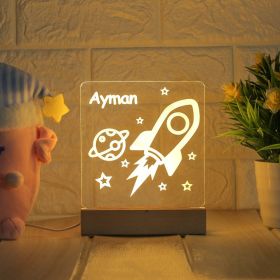 LED Bedside Lamp Children's Cartoon (Option: Rocket-Monochrome-USB)