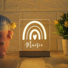 LED Bedside Lamp Children's Cartoon (Option: Rainbow-Tricolor-USB)