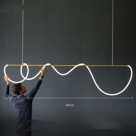 Modern Simple Restaurant Creative Strip Art Note Chandelier (Option: Type B 180cm-Neutral light)