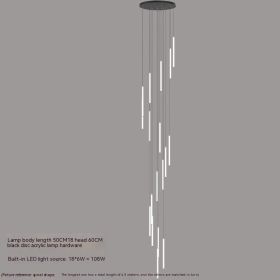 Rotating Staircase Duplex High-rise Chandelier (Option: 18 Heads)