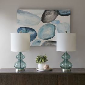 Ellipse Curved Glass Table Lamp, Set of 2 (Color: As pic)