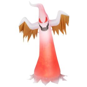 Holiday Backyard Decor Halloween Inflatable Horror Ghost  W/LED Lights (Color: White & Red)