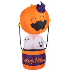 Holiday Backyard Decor Halloween Inflatable Horror Ghost  W/LED Lights (Color: Orange)