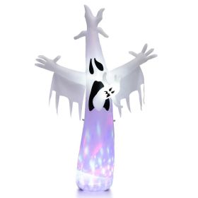 Holiday Backyard Decor Halloween Inflatable Horror Ghost  W/LED Lights (Color: White & Black)
