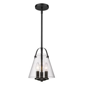 3 - Light Single Cone Pendant (Color: Black)