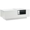 LED Coffee Table with Storage, Modern Center Table with Open Display Shelf, Accent Furniture with LED Lights for Living Room