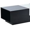 LED Coffee Table with Storage, Modern Center Table with Open Display Shelf, Accent Furniture with LED Lights for Living Room