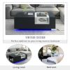 LED Coffee Table with Storage, Modern Center Table with Open Display Shelf, Accent Furniture with LED Lights for Living Room