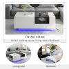 LED Coffee Table with Storage, Modern Center Table with Open Display Shelf, Accent Furniture with LED Lights for Living Room