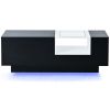 LED Coffee Table with Storage, Modern Center Table with Open Display Shelf, Accent Furniture with LED Lights for Living Room