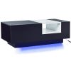 LED Coffee Table with Storage, Modern Center Table with Open Display Shelf, Accent Furniture with LED Lights for Living Room