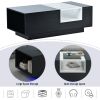 LED Coffee Table with Storage, Modern Center Table with Open Display Shelf, Accent Furniture with LED Lights for Living Room