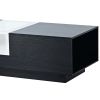 LED Coffee Table with Storage, Modern Center Table with Open Display Shelf, Accent Furniture with LED Lights for Living Room