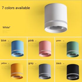 Macaron Downlight LED Aisle Light (Option: 12W-Warm light lens model-black)